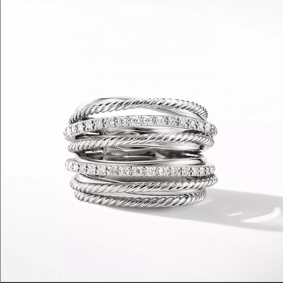 New 925 Silver Stackable Multilayered Bridal Ring - Picture 3 of 6